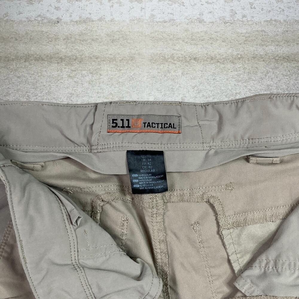 Vintage 90s 5.11 Tactical Pants Womens 10 Baggy Wide Leg Fit Tan Cargos - Picture 4 of 6